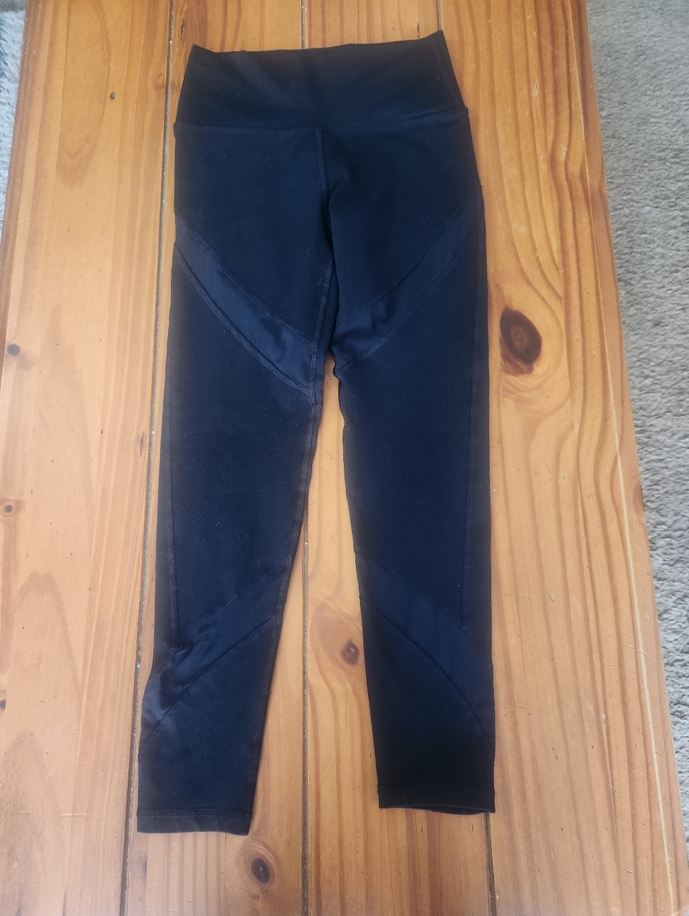Aerie Mesh Panel Cropped Leggings Black Size Small